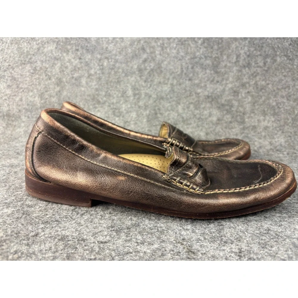 G.H. Bass Weejuns Penny Loafers Womens 10 Metallic Bronze Leather Slip On Shoes